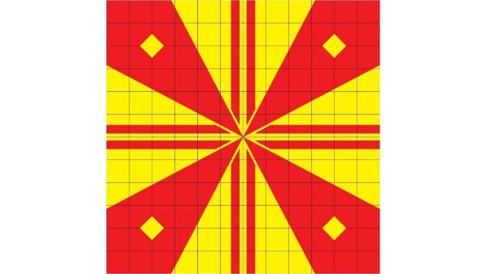 ProShot LockOn T-1 5/16 High Power Optic Sight-In Target, 12in x 12in Target Area, Yellow/Red, 10 Pack, T-1 5/16-10