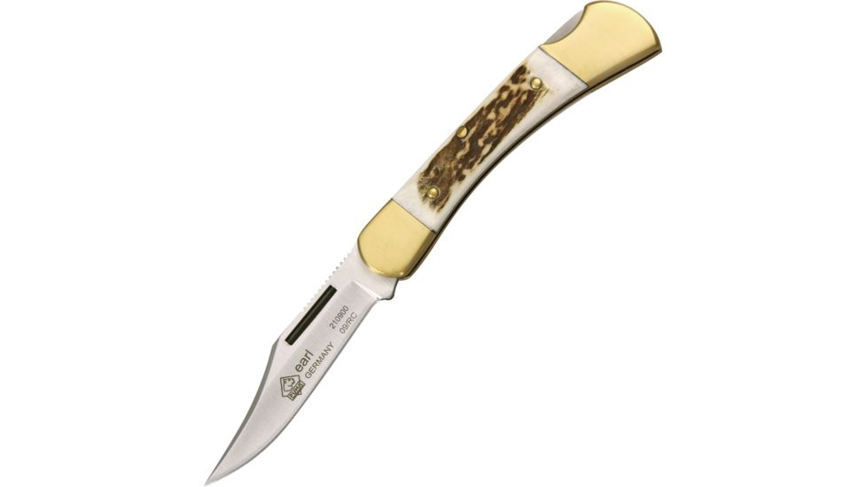 Puma Knives Earl Lockback Folding Knife,Clip,Stag Handle PU210900