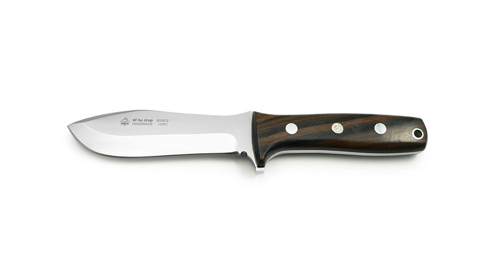 Puma Knives El Nu Drop Point, 128mm, Stainless Steel, Fixed Blade Knife, Ebony wood, Small 825912
