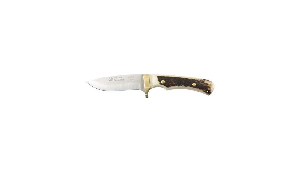 Puma Knives Fox Stag Fixed Blade Knife, 3in Blade, Stag w/ Leather Sheath 6810050L