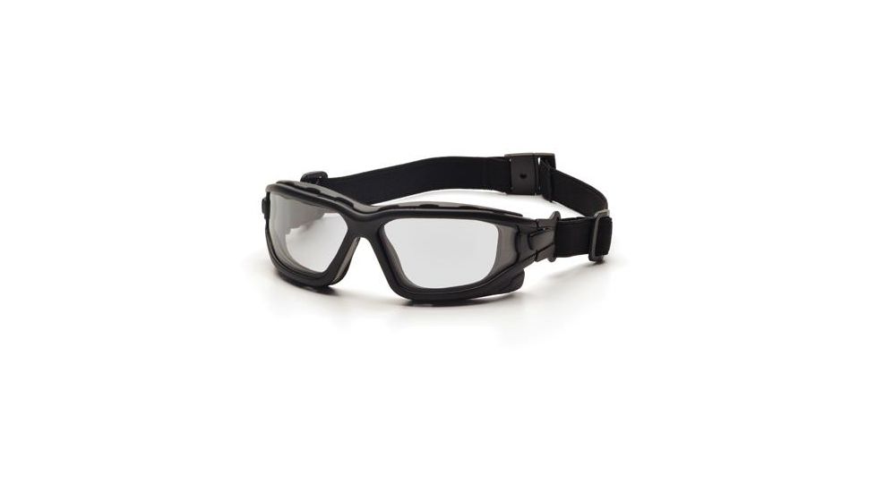 Pyramex I-Force Safety Glasses,Black Strap-Temples/Clear Anti-Fog Lens SB7010SDNT