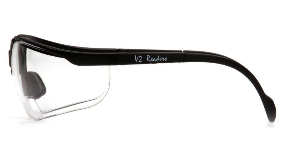 Pyramex V2 Readers Glasses - Clear + 1.5 Lens, Black Frame SB1810R15