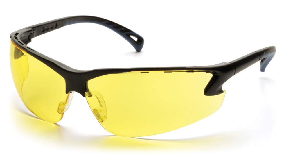 Pyramex Venture 3 Safety Glasses, Black Frame, Amber Lens, SB5730D
