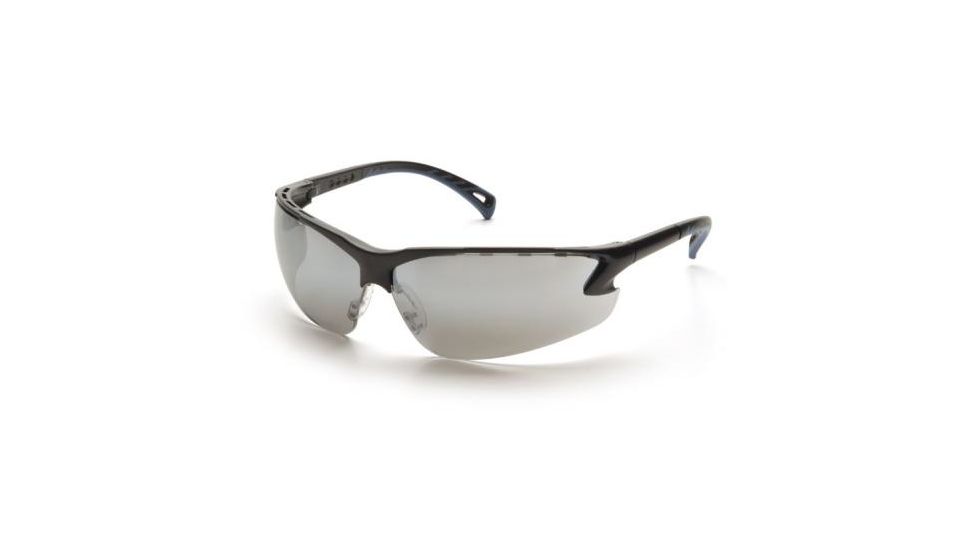 Pyramex Venture 3 Safety Glasses, Black Frame, Silver Mirror Lens, SB5770D