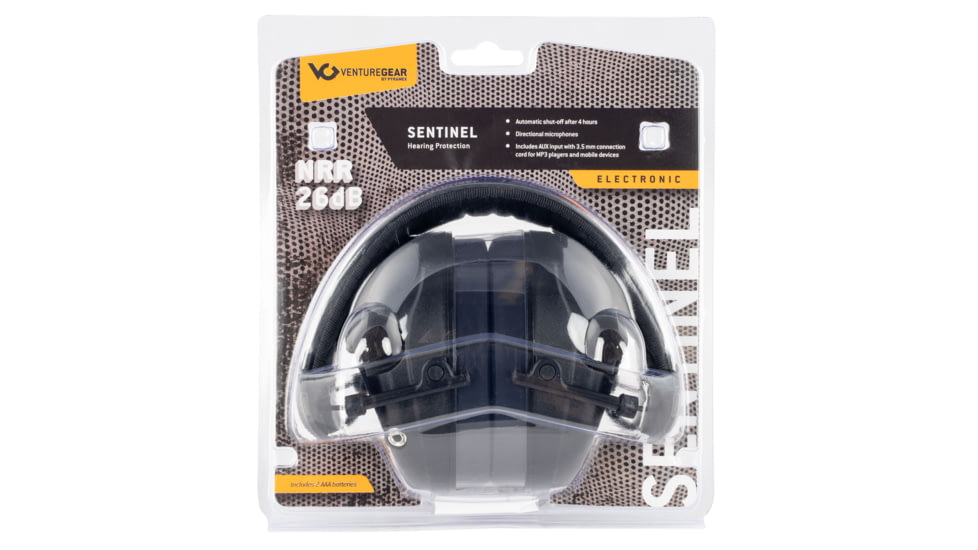 Pyramex VGPME20 Sentinel Electronic Earmuff NRR 26 DB Black