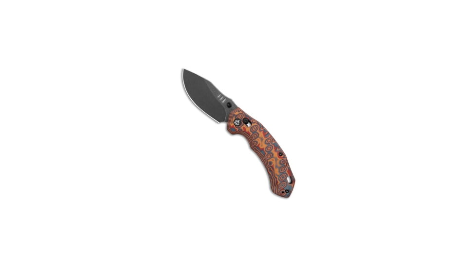 Qsp QSP Elk Glyde Lock Knife Yellow-Blue-Red Micarta 3.1" Black, Blue/Red/Yellow, 14C28N, adult, BHQ-235606