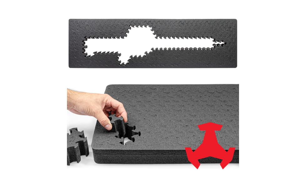 RAGAR Hard Rifle Cases 46in x 13.5in XP Crosslinked Foam Insert, Charcoal Gray, Large, RG00014-XP