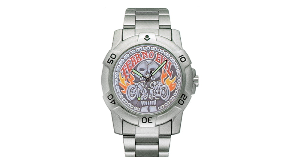 RAM instrument V1P27 Chrome Biker Watch Fear No Evil