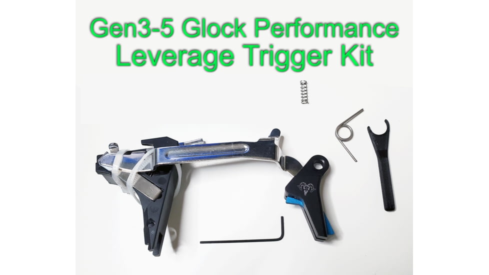Ramm Tactical Leverage Shadow Systems Pistol Trigger Kit, Straight, 2.5-3.5lb, Black w/Blue Safety, RT-SS-CR-ST-BU