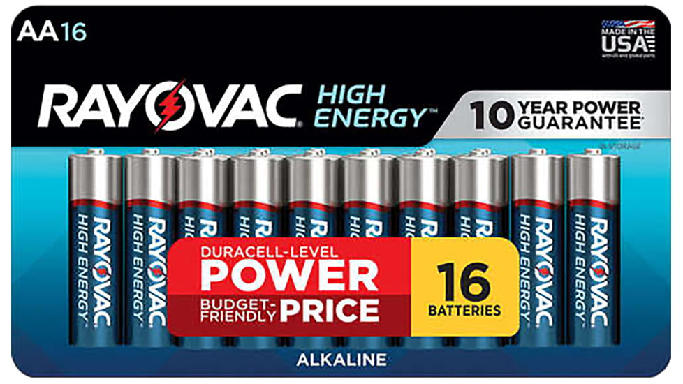 Rayovac AA HIGH ENERGY Alkaline Batteries Silver/Blue 1.5 Volts 2,700 mAh 16 Single Pack, 81516LT03