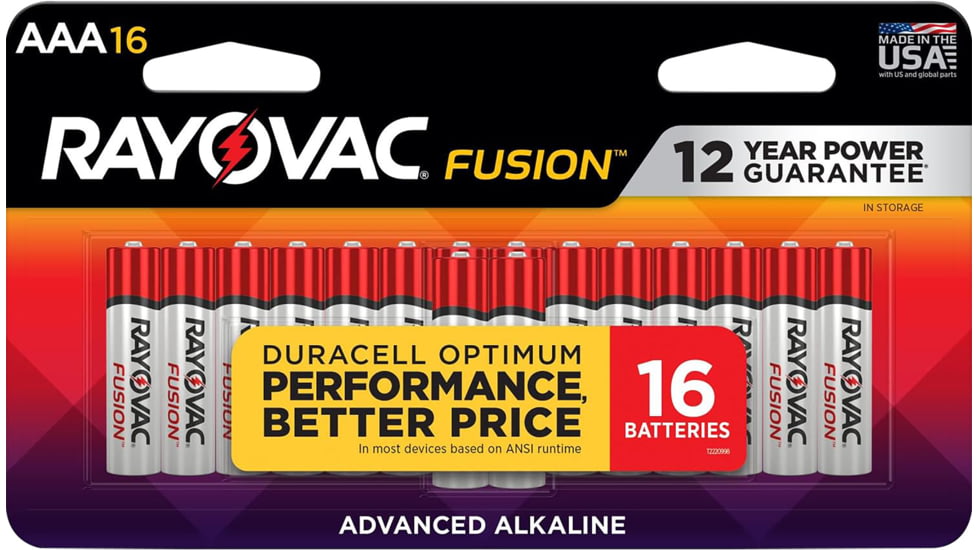 Rayovac AAA HIGH ENREGY Alkaline Batteries Silver/Blue 1.5 Volts 1,123 mAh 16 Single Pack, 82416T02