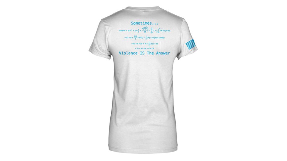 RE Factor Tactical Womens T-Shirt Violence Is the Answer, White, XXLarge RFTSWVIWH2X