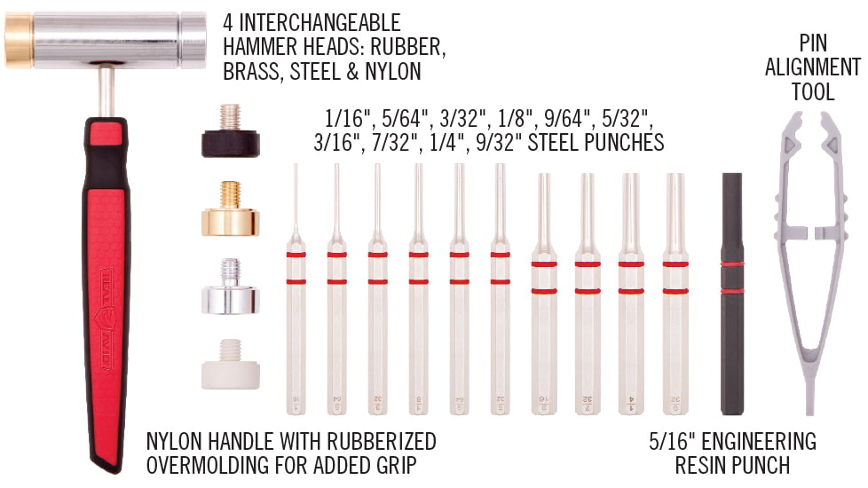 Real Avid Precise and Balanced Accu-Punch Hammer &amp; Punches, AVHPS