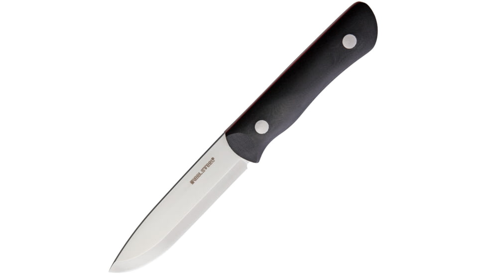 Real Steel Bushcraft III Fixed Blade Blk Fixed Blade Knife, 8.5in Overall, 4in Satin D2 Tool Steel Blade, Black G10 Handle, Black Kydex Belt Sheath, Black, 3725