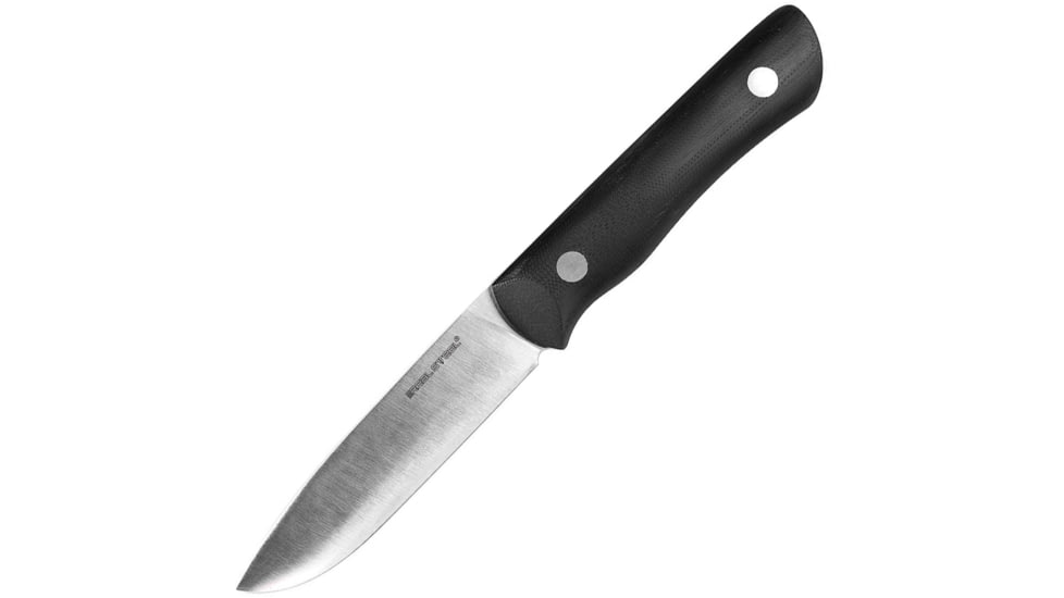 Real Steel Bushcraft III Fixed Blade Con Knife, 4 satin finish D2 tool steel blade, Black G10 handle, 3725C