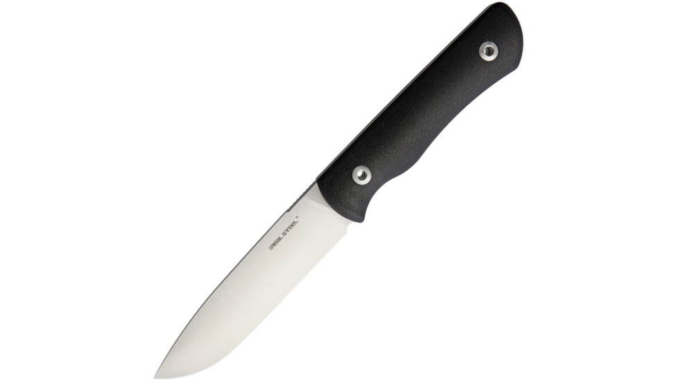 Real Steel Bushcraft Plus CONVEX Knife, 4.5 satin finish 14C28N Sandvik stainless blade, Black G10 handle, 3720