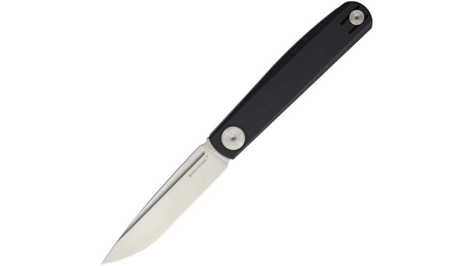 Real Steel GSlip Slipjoint Black Folding Knife, 3.5 satin finish VG-10 stainless blade, Black G10 handle, 7841