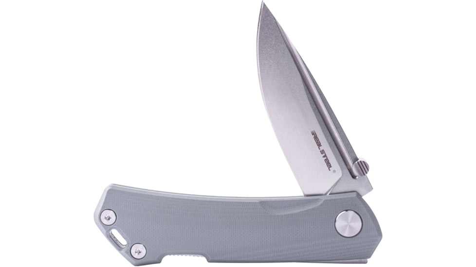 Real Steel Luna Maius Eco Folding Knife, 3in, 10Cr15CoMoV, G10 Handle, Gray, 7091EG