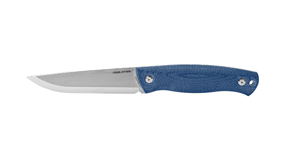 Real Steel Pathfinder Fixed Blade Knife, 4.57in, 14C28N Steel, Denim Micarta Handle, 3851D