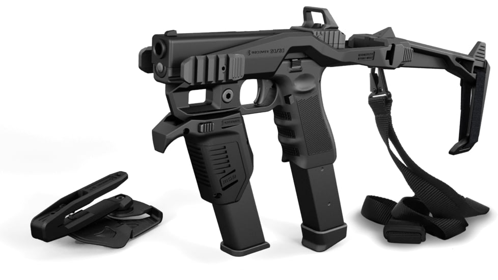 Recover Tactical Anglled Forward Magazine Holder for Glock 9/40 w/Picatinny Rail, Black, Small, MG9-01