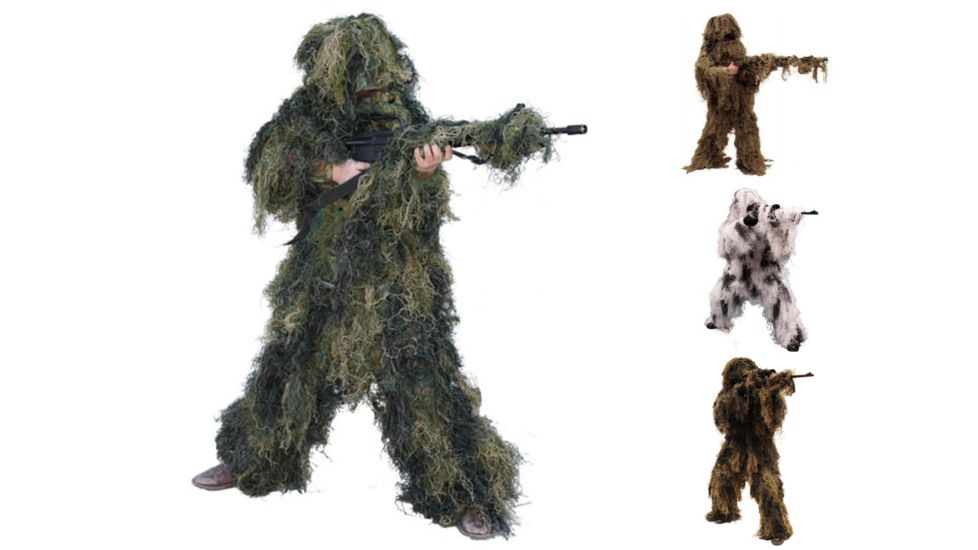 Red Rock Outdoor Gear 5 Piece Ghillie Suit, ACU, Desert, Snow, Woodland