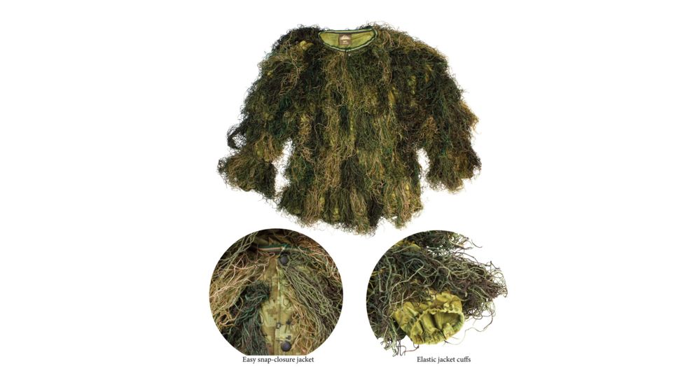 Red Rock Outdoor Gear 5-Piece Ghillie Sui, Woodland, Large, 70915M/L