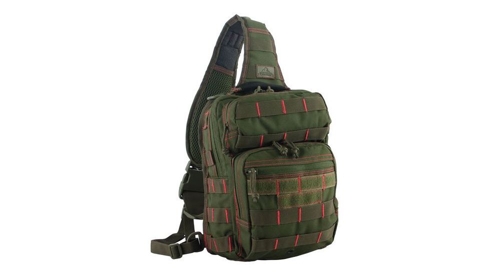 Red Rock Outdoor Gear Rover Sling Pack, Olive/Red, 80129OR