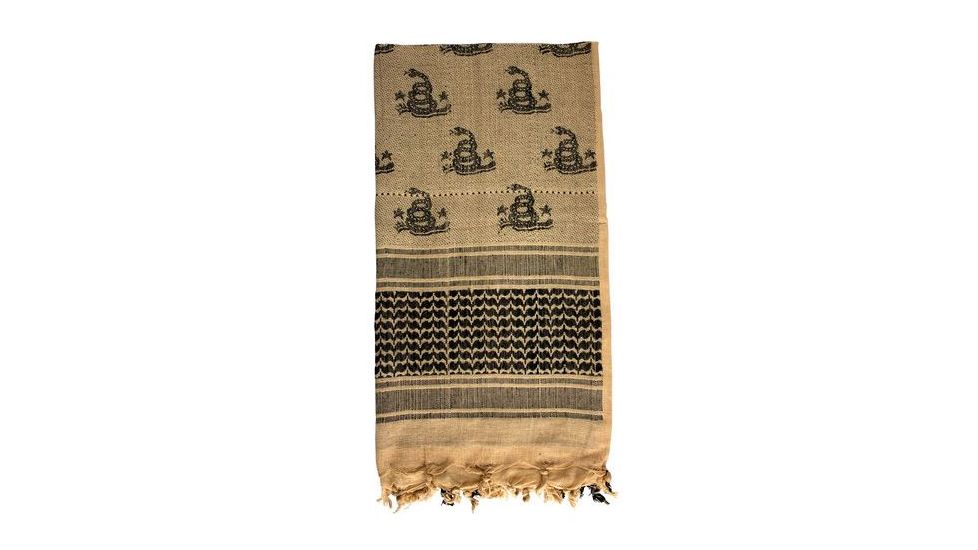 Red Rock Outdoor Gear Shemagh Head Wrap, Don't Tread on Me Coyote/Black, 70-25