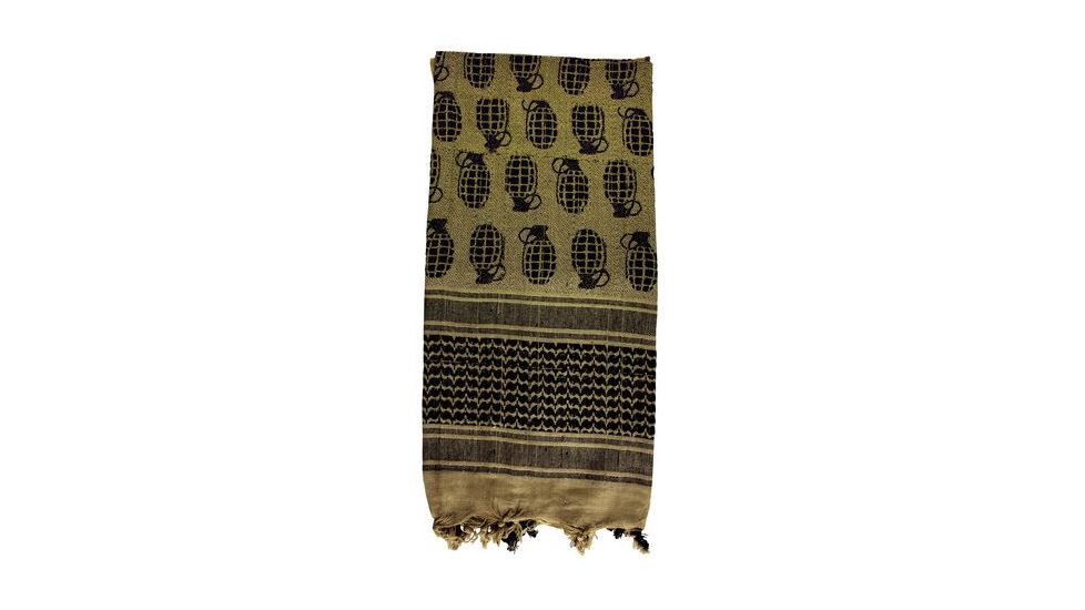 Red Rock Outdoor Gear Shemagh Head Wrap, Khaki/Black Grenade, 70-31