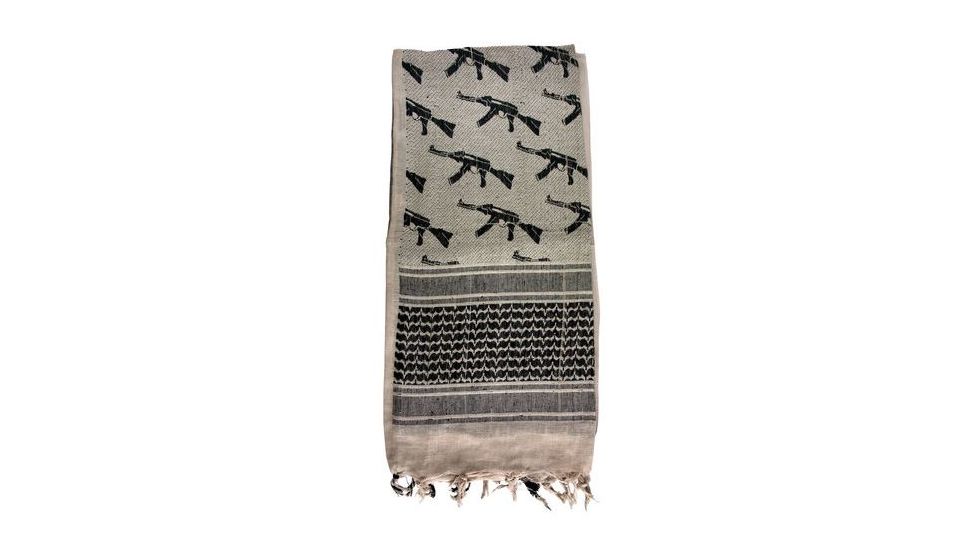 Red Rock Outdoor Gear Shemagh Head Wrap, Tan/Black, 70-26