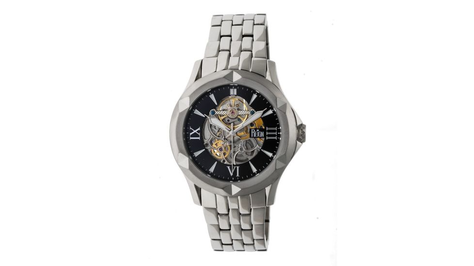 Reign Dantes Automatic Skeleton Dial Watch, Black/Silver REIRN4702