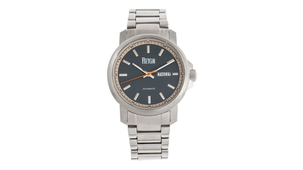 Reign Helios Automatic Bracelet Watch w/Day/Date, Silver/Grey, One Size, REIRN5703