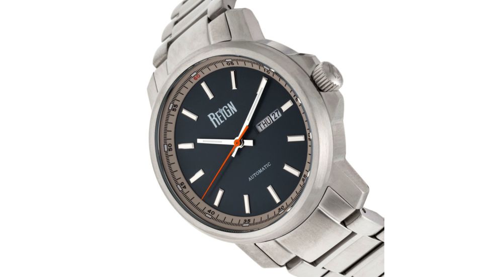Reign Helios Automatic Bracelet Watch w/Day/Date, Silver/Grey, One Size, REIRN5703
