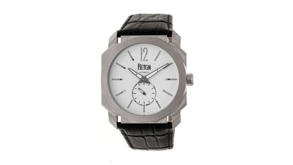 Reign Maximus Ultra-Thin Automatic Leather-Band Watch, Silver, Standard REIRN4101