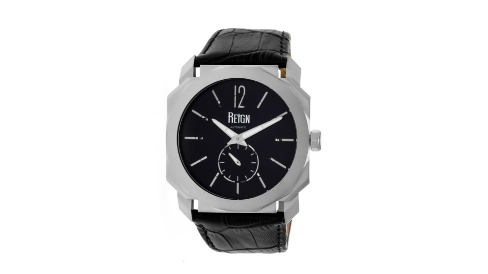 Reign Maximus Ultra-Thin Automatic Leather-Band Watch, Silver/Black, Standard REIRN4102