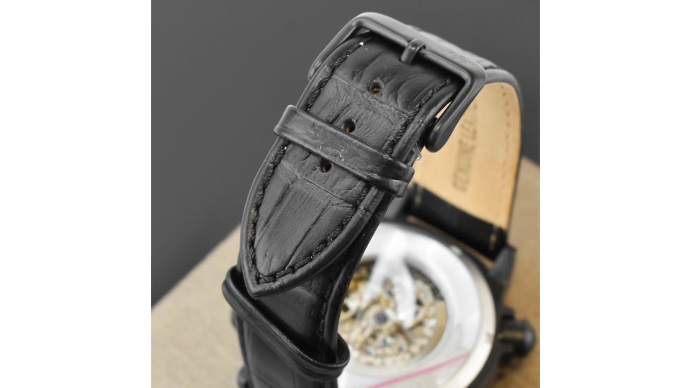 Reign Mens Thanos Watch,Red Dial,Black Bezel,Black Leather Strap REIRN2103