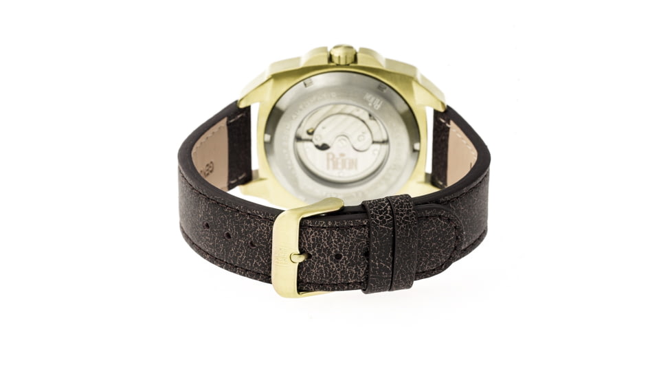 Reign RN1706 Churchill Mens Watch, Dark Brown Band, White Face, Gold Case REIRN1706