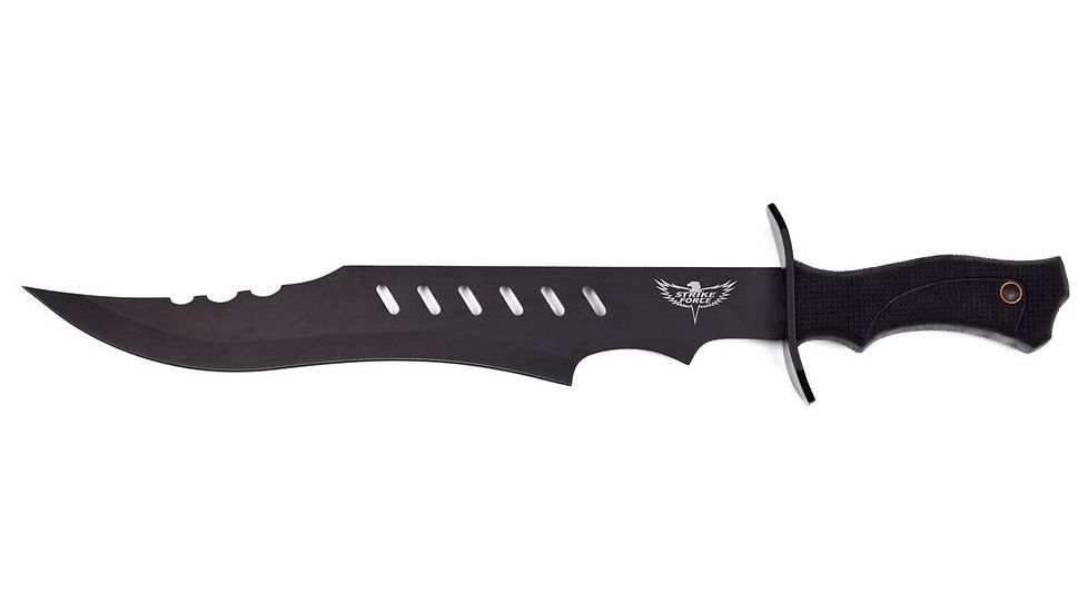 Renegade Tactical Steel Strike Force Ops Black Bowie Knife, Black RT132