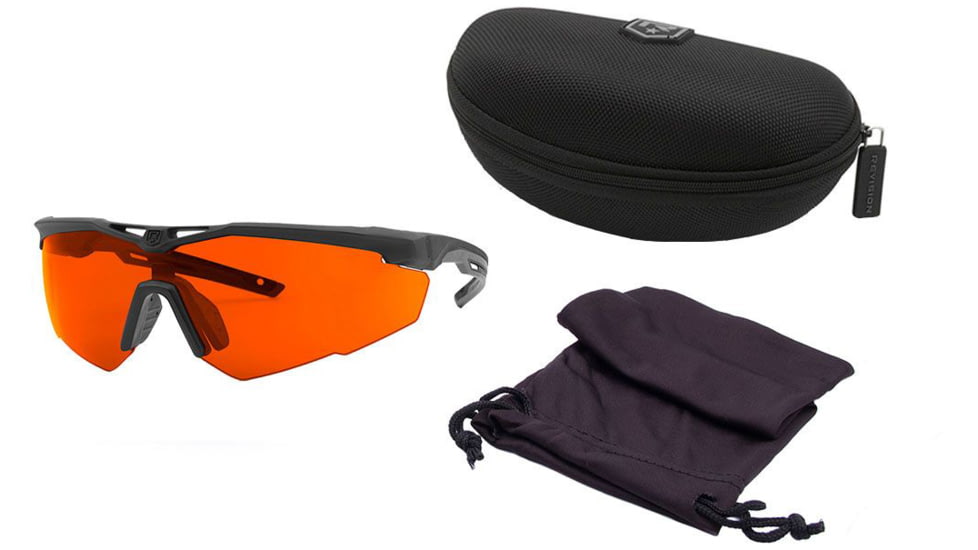 Revision FT-2 Shooting Glasses, Black Frame, Black Lens, Regular, 4-0152-0300