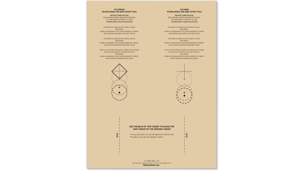 Rite in the Rain 25 Meter Zeroing Paper Target, MOA, 100 Sheets, Tan RR 9126