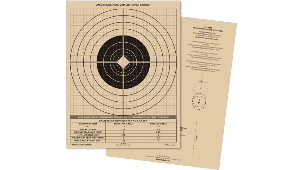 Rite in the Rain 25 Meter Zeroing Paper Target, MOA, 100 Sheets, Tan RR 9126