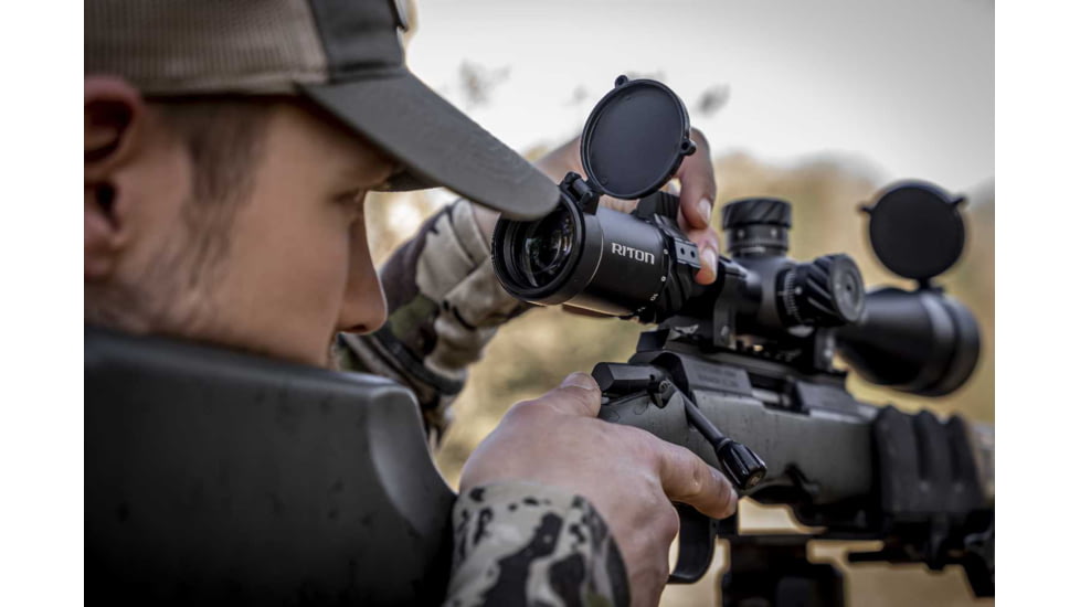 Riton Optics 3 Primal 3-18x50mm Rifle Scope, 30mm Tube, First Focal Plane, LRH Illuminated, Mil Rad, Black, 3P318LFI23