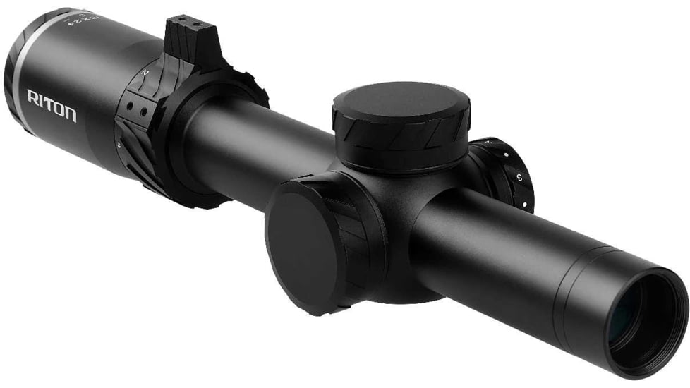 Riton Optics 5 Tactix 1-10x24mm Rifle Scope, 30mm Tube, First Focal Plane, 3OT, Mil Red, Black, 5T110LFI23