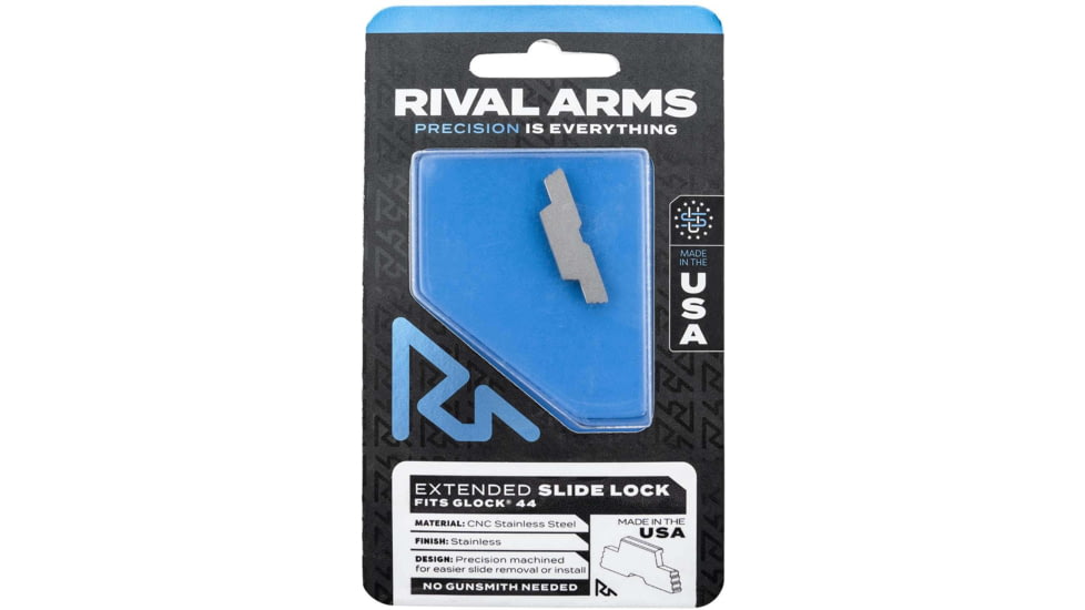 Rival Arms Extended Slide Lock, Glock 44, Stainless Steel, RA-RA80G005D