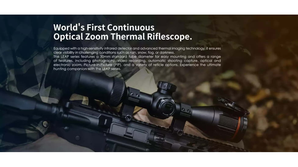 RIX 3.2-9.6x35mm Leap L3 Thermal Imaging Rifle Scope, 30mm Tube, Black, Medium, LEAP L3