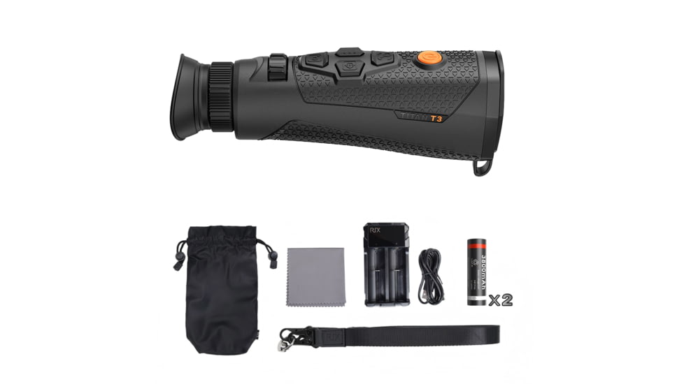 RIX Titan T3 2.6x25mm Thermal Monocular w/LRF, 384x288 pixels, 50 Hz, Black, RIX TITAN T3