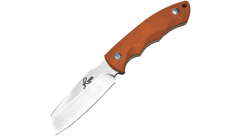 Roper Knives Razor Fixed Blade Orange Knife, 3 satin finish 1065 carbon steel blade, Orange G10 handle, RP023H