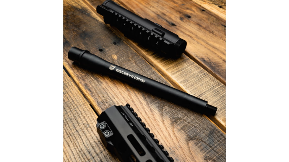 Rosco Manufacturing Bloodline Barrel, 9mm, 10.5 inch, 1/10 Twist, 1/2 x 28 Thread, Black Nitride, BL-105-M4-9MM-10