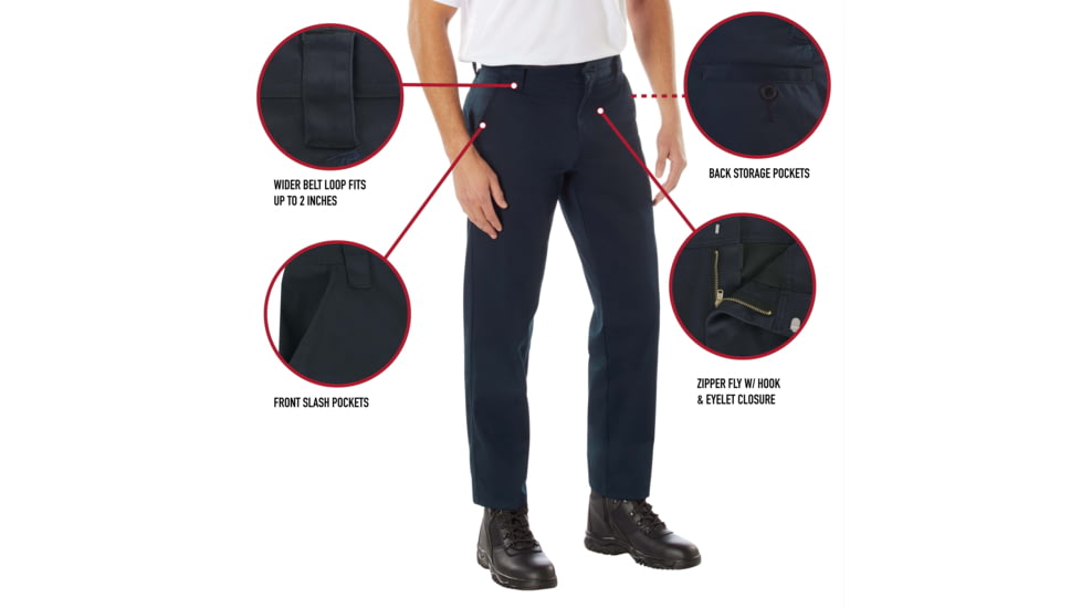 Rothco Active Flex Four Pocket Work Pants, Midnight Navy Blue, 30, 62061-MidnightNavyBlue-28Wx30L