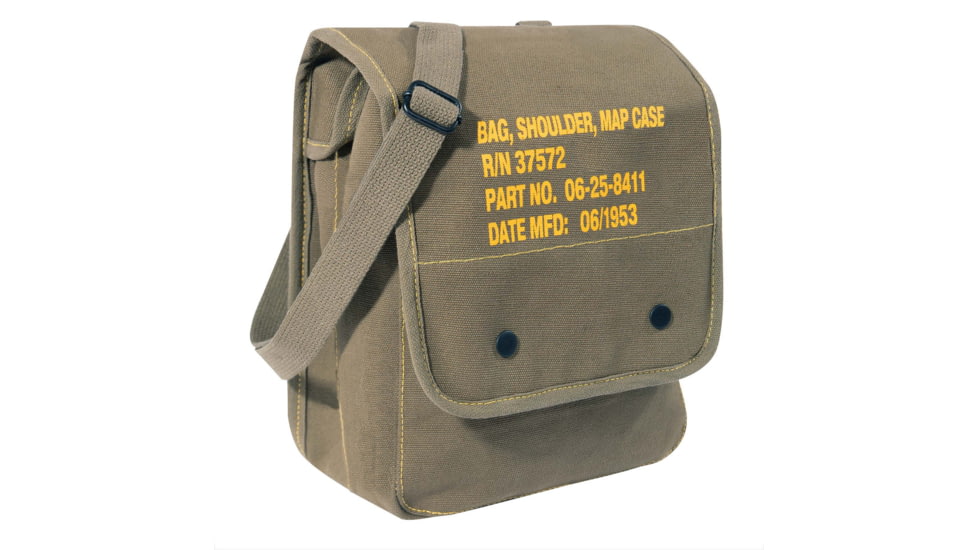 Rothco Canvas Map Case Shoulder Bag With Military Stencil, 57960